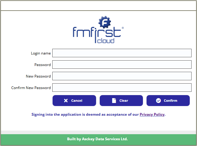 Login Form - Change Password