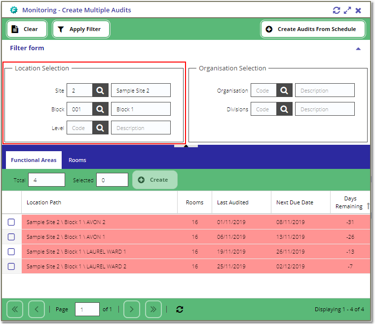 CreateMultipleAudits_LocationFilter