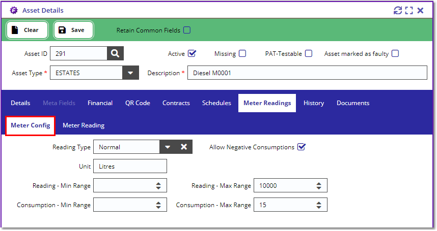 Meter Reading Config