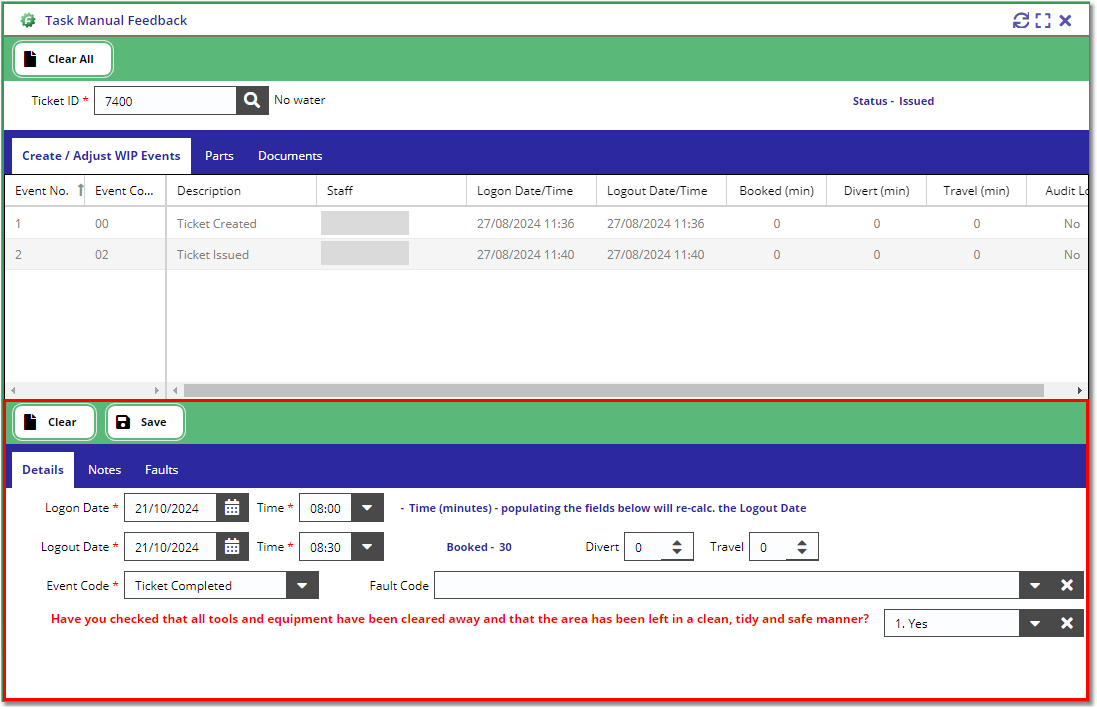 TMF - Details Tab