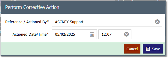 Result Failure List - Results List - Perform window