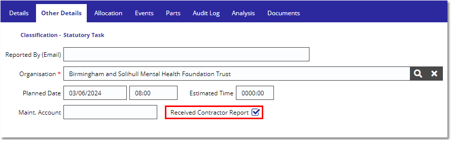 Helpdesk - Other DetailsTab (RCR Flag)