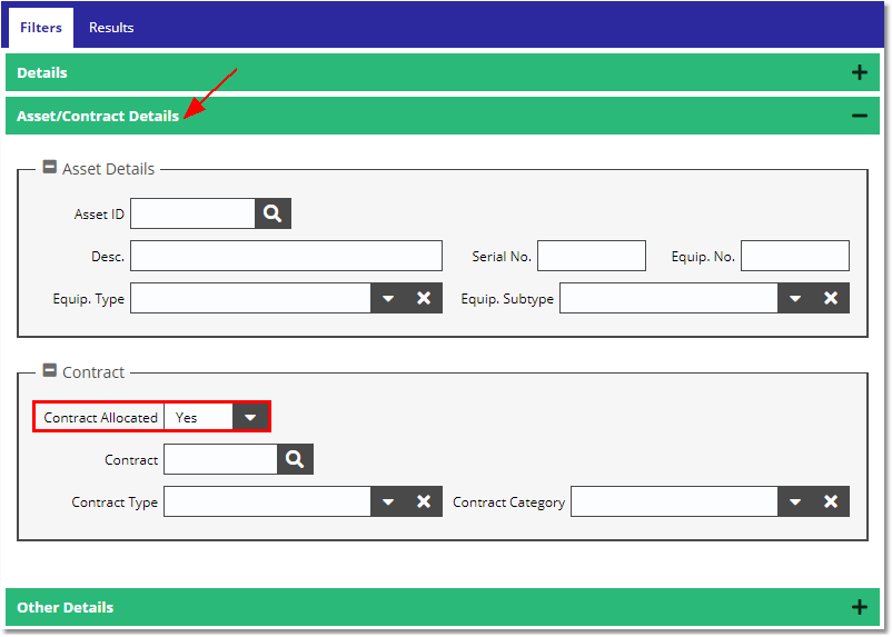 Ticket List - Contract Filter