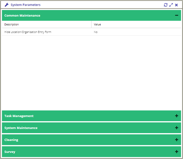 System Maintenance - System Parameters